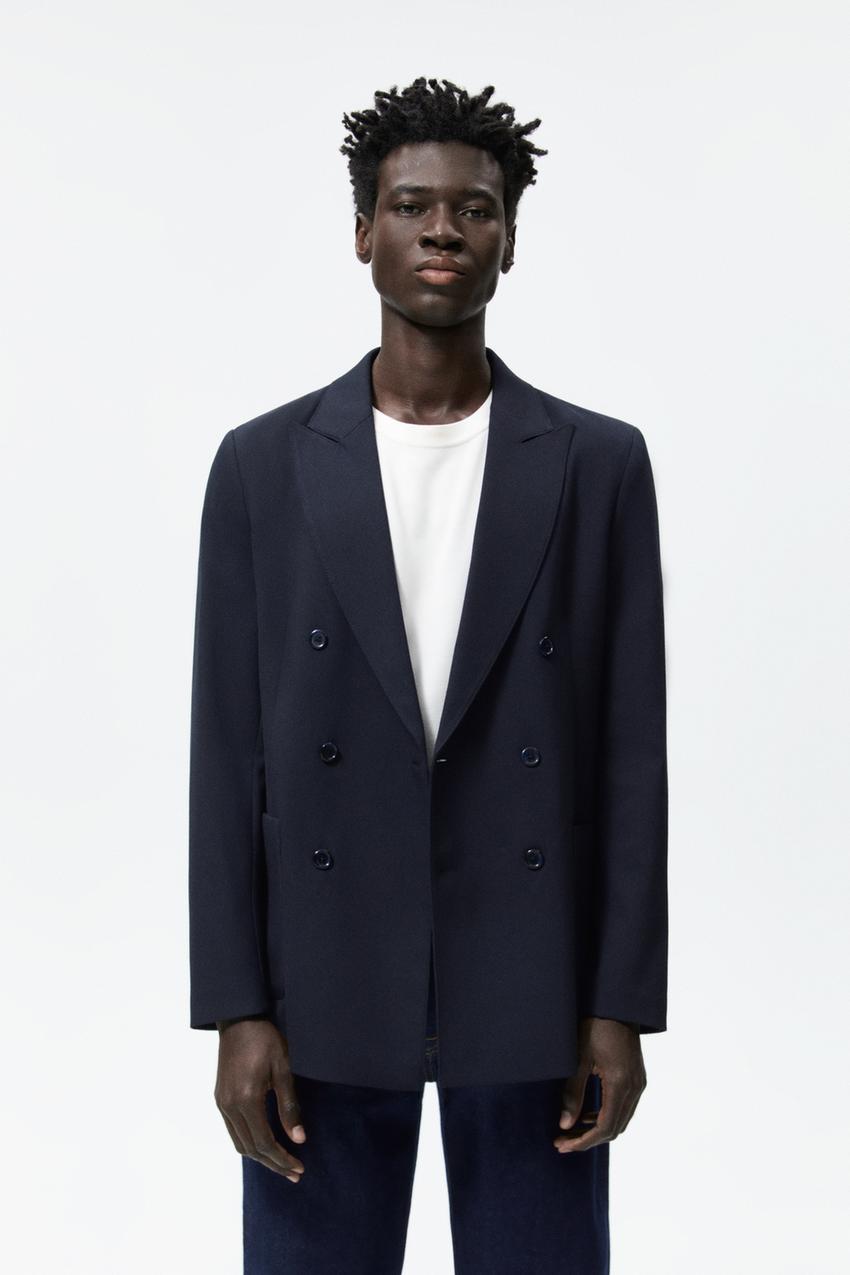 Double breasted blazer zara man Clearance