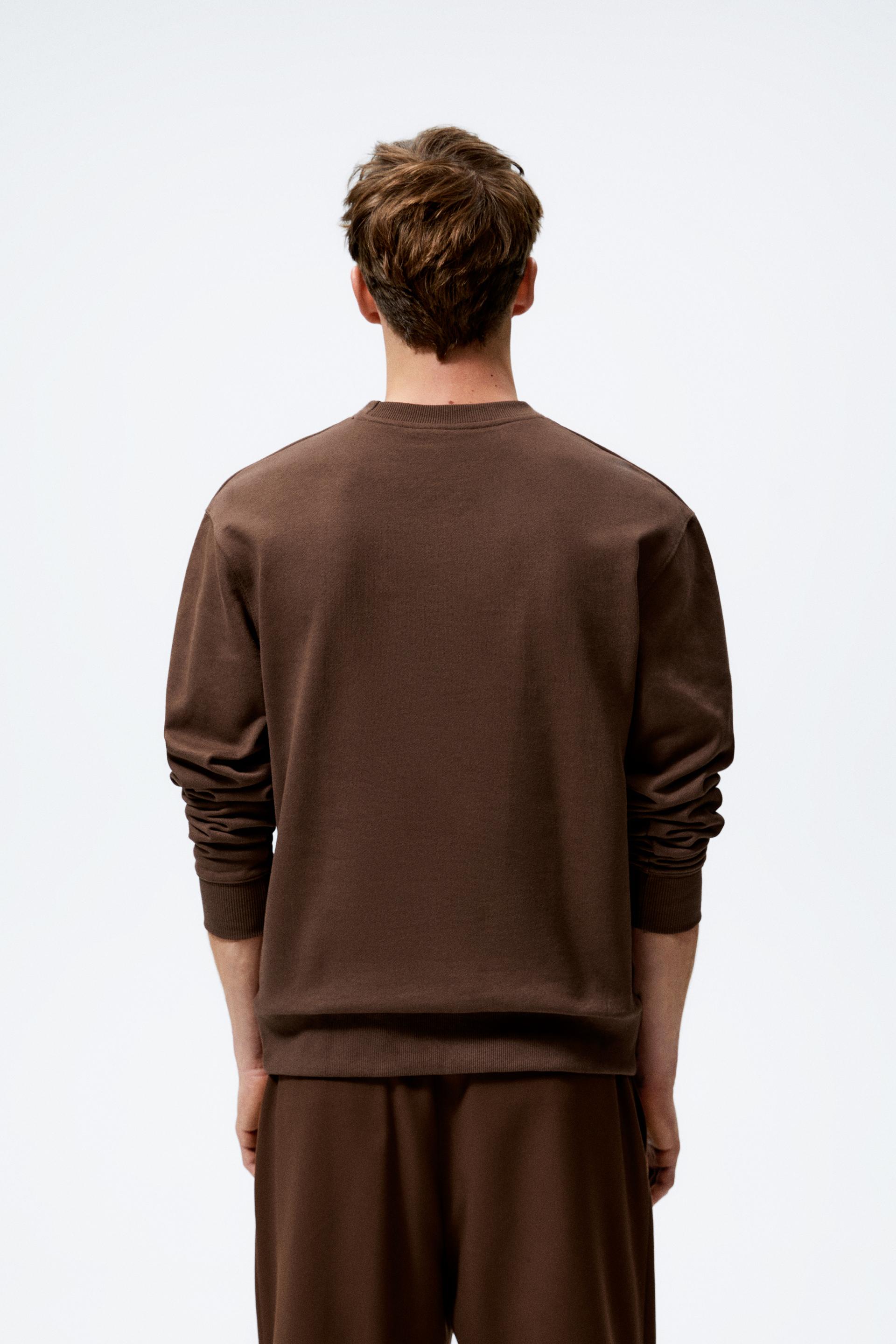 COLORED SWEATSHIRT - Brown | ZARA 