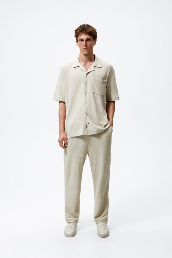 しわ加工入りパンツ ミンク Zara Japan 日本 しわ加工入りパンツ ミンク Zara Japan 日本