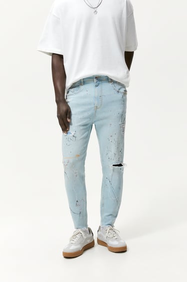 RIPPED SLIM-FIT JEANS