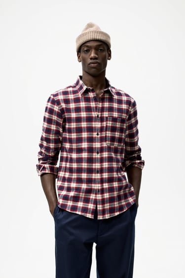 Image 0 of PLAID FLANNEL SHIRT from Zara