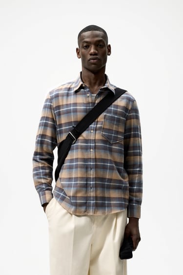 Image 0 of PLAID FLANNEL SHIRT from Zara