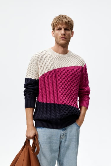 Image 0 of TEXTURED CABLE KNIT SWEATER from Zara