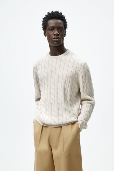 Image 0 of CABLE KNIT SWEATER from Zara