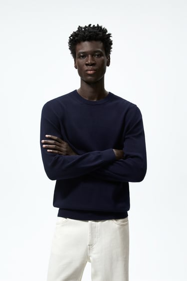 Image 0 of TEXTURED COTTON SWEATER from Zara