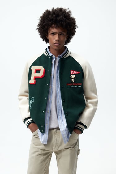 Image 0 of SNOOPY PEANUTS™ BOMBER JACKET WITH PATCHES from Zara
