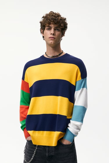 Image 0 of COLOURED STRIPE SWEATER from Zara