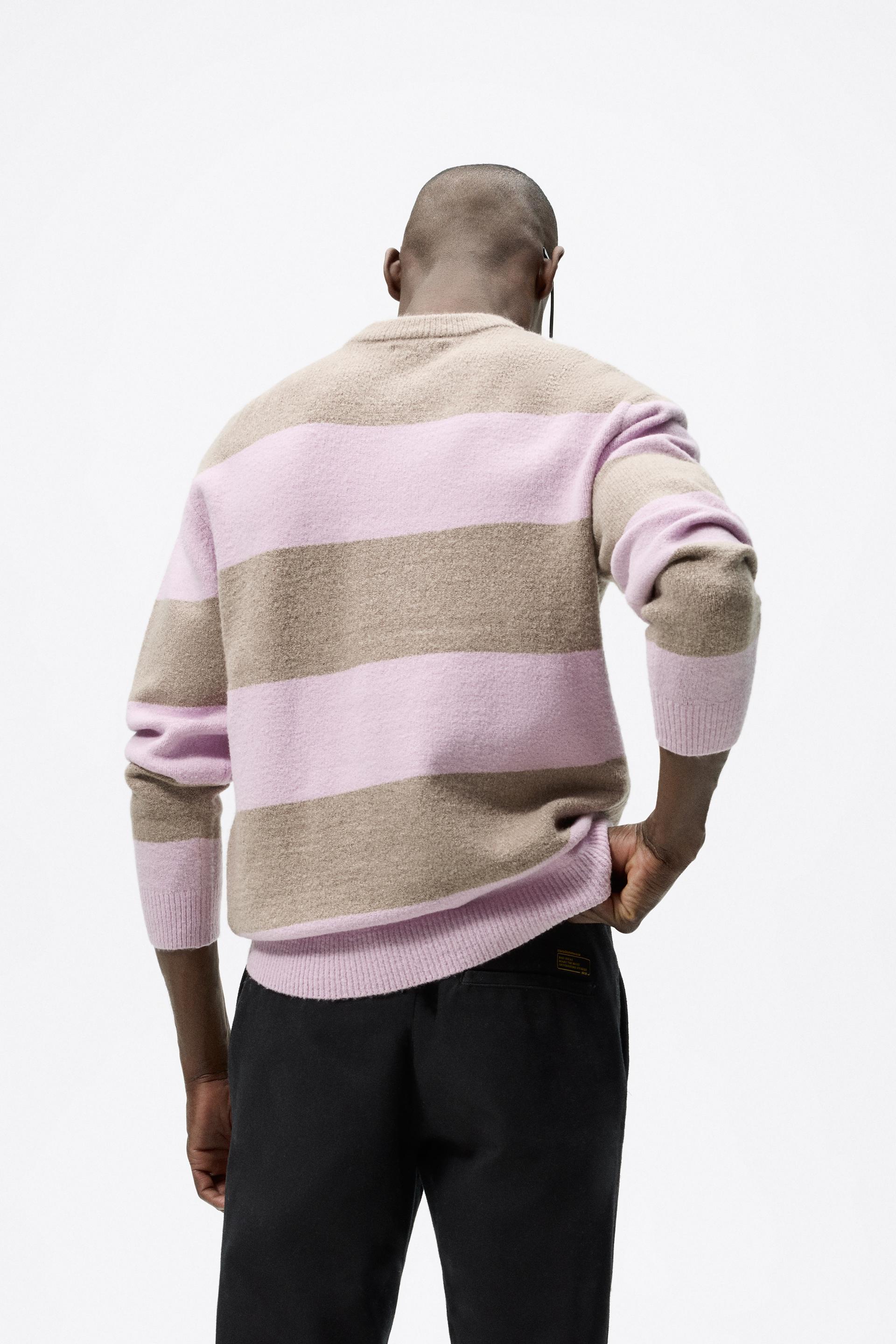 STRIPED JACQUARD SWEATER - camel | ZARA 
