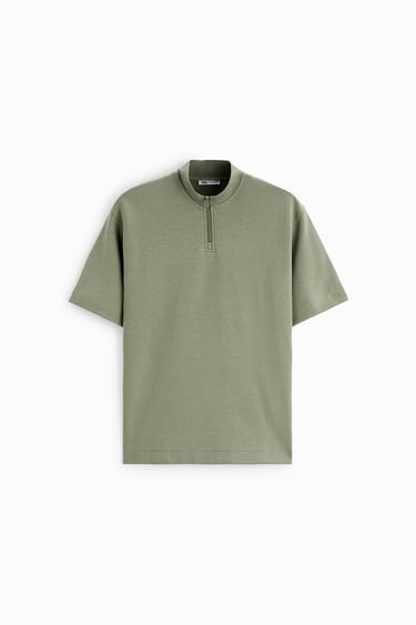HIGH NECK T-SHIRT WITH ZIP