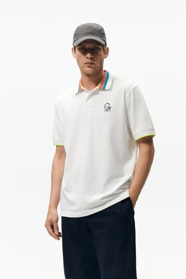 Image 0 of POLO SHIRT WITH LEMUR PATCH from Zara