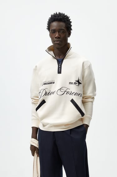 Image 0 of SWEATSHIRT WITH CONTRAST EMBROIDERY from Zara