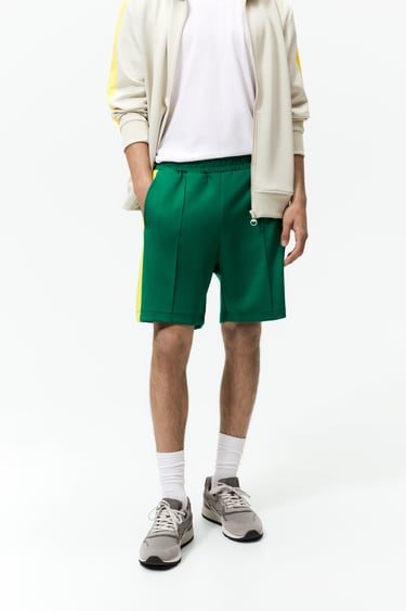 Image 0 of JOGGER BERMUDA SHORTS WITH STRIPE from Zara