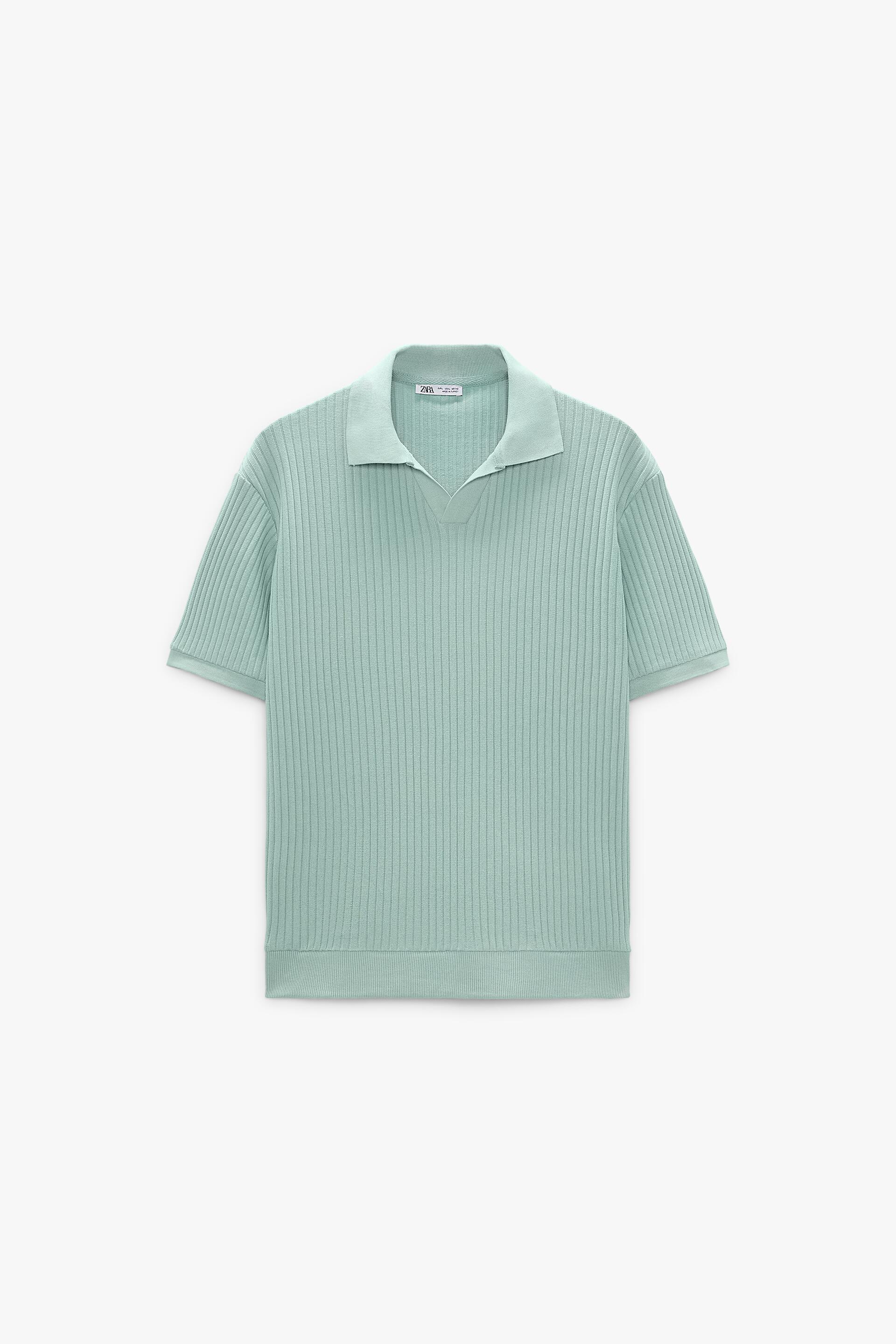 Ribbed polo shirt zara Clearance