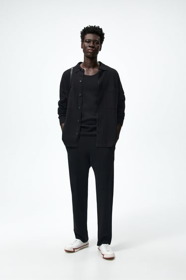 Image 0 of STRAIGHT-FIT KNIT TROUSERS from Zara