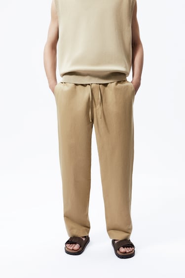 Image 0 of LINEN - COTTON PANTS from Zara