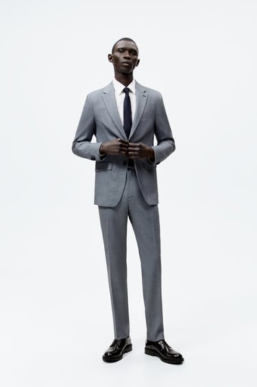 Image 0 of BIRD’S-EYE SUIT TROUSERS from Zara