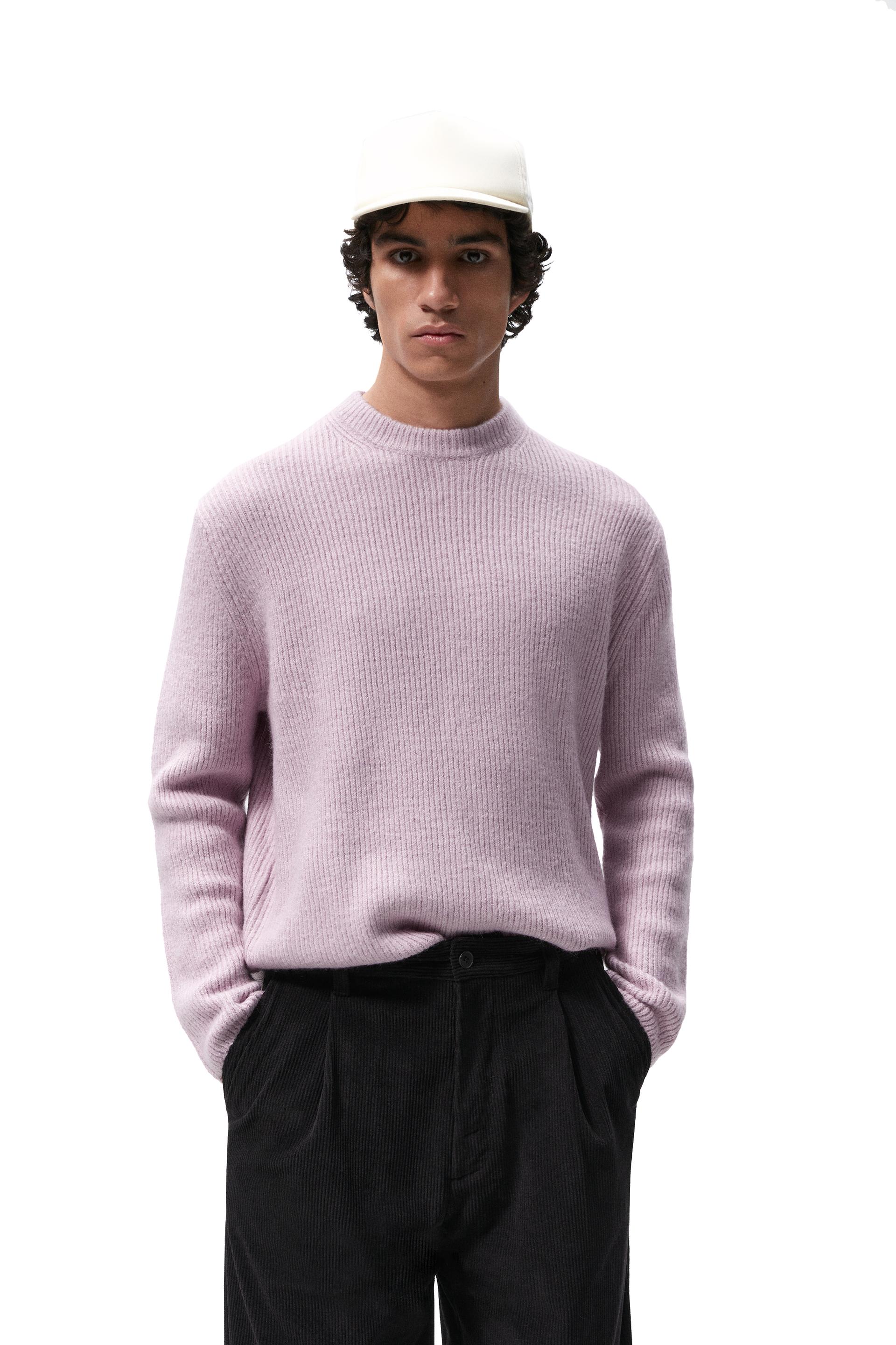 TEXTURED KNIT SWEATER - Oyster White 