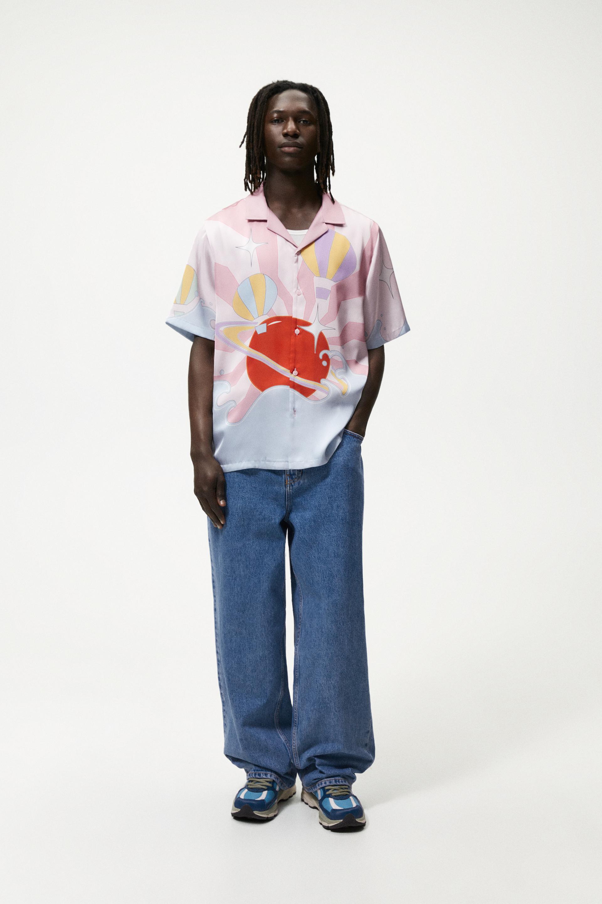 CLOUD PRINT SHIRT - Pink | ZARA Turkey