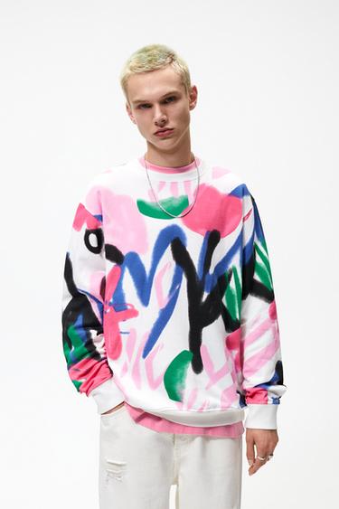 グラフィック プリントスウェットシャツ メンズ 最新コレクション Zara 日本 グラフィック プリントスウェットシャツ メンズ 最新コレクション Zara 日本