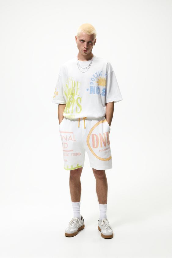 Zara graphic tees men's Clearance