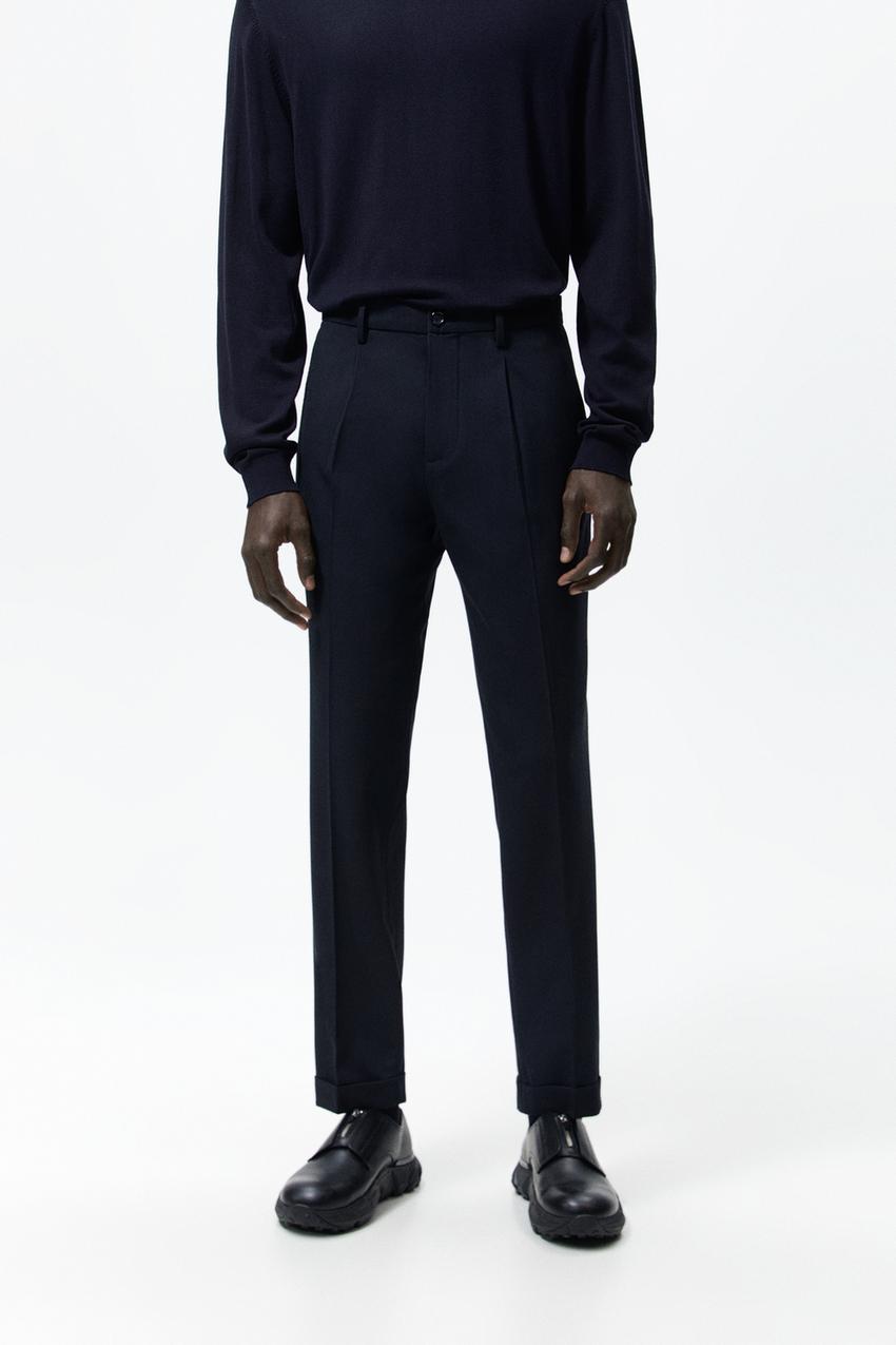 black pleated pants zara