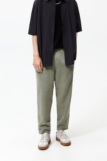 Image 0 of COTTON - LINEN PANTS from Zara