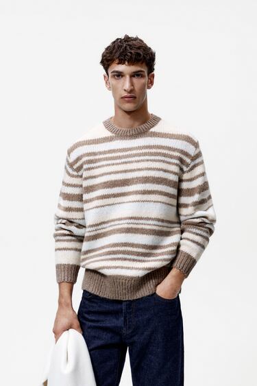 Image 0 of STRIPED JACQUARD SWEATER from Zara