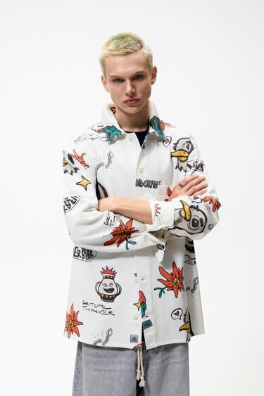 Image 0 of CONTRAST PRINT OVERSHIRT from Zara