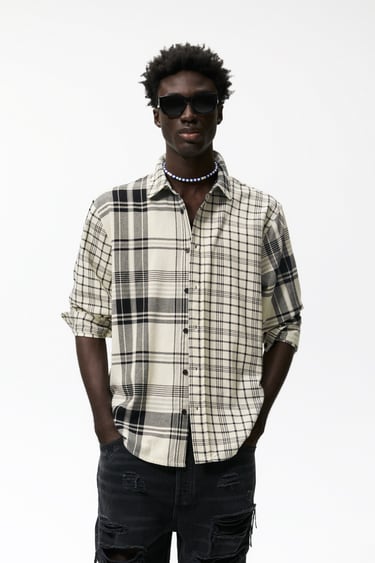 Image 0 of CONTRAST CHECKED SHIRT from Zara
