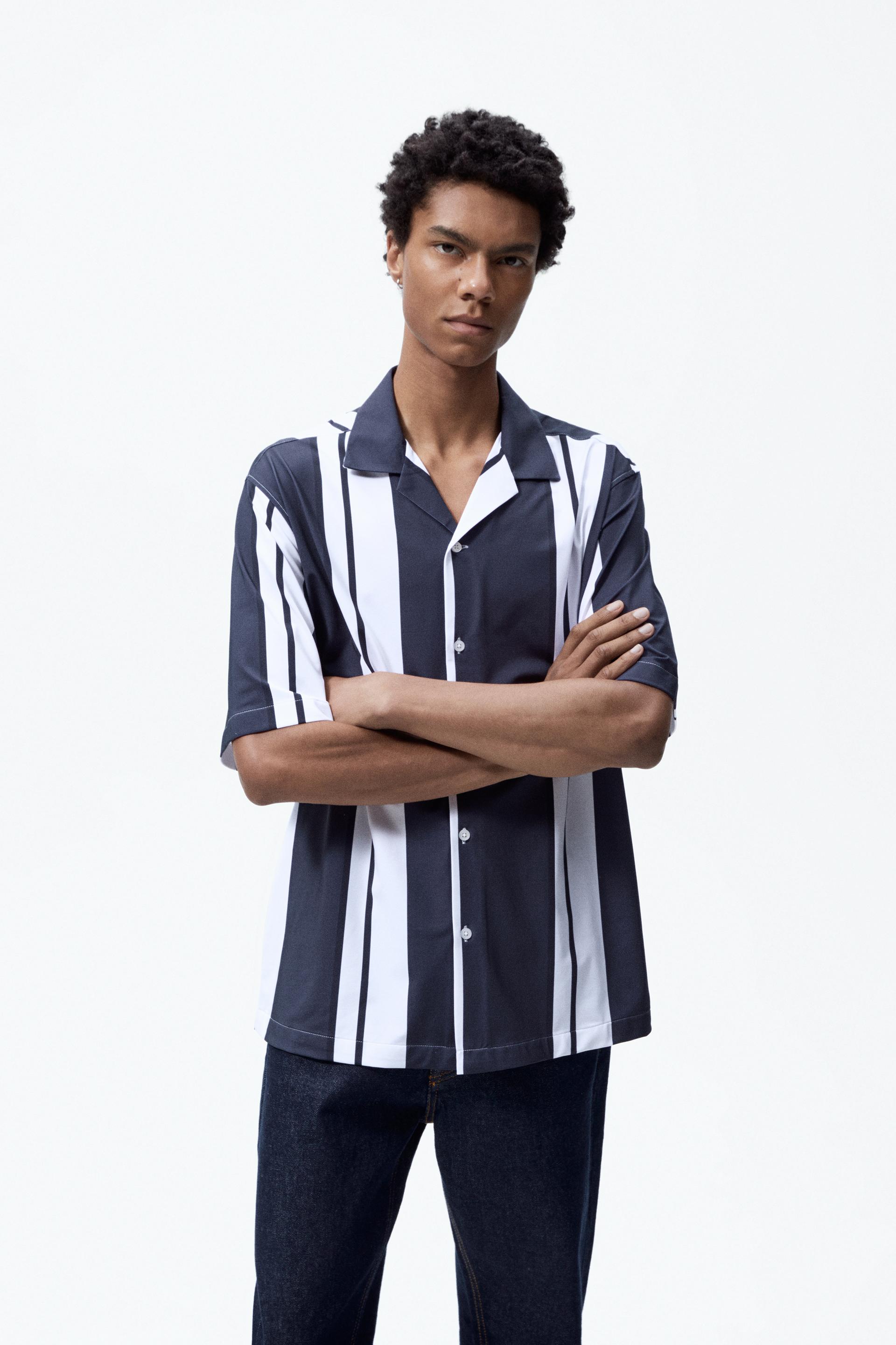 Black and white striped shirt zara clearance