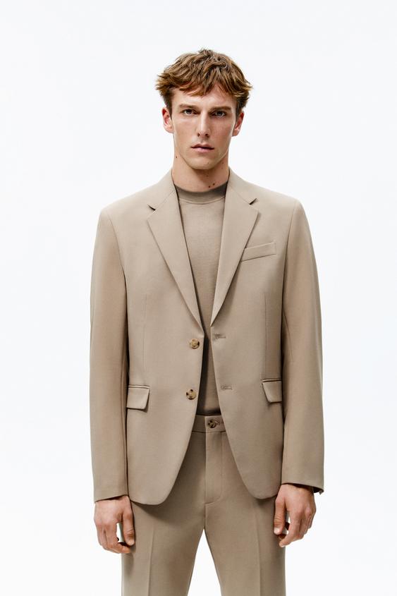 スリムフィットスーツブレザー ダークゴールデンブラウン Zara Japan 日本 スリムフィットスーツブレザー ダークゴールデンブラウン Zara Japan 日本