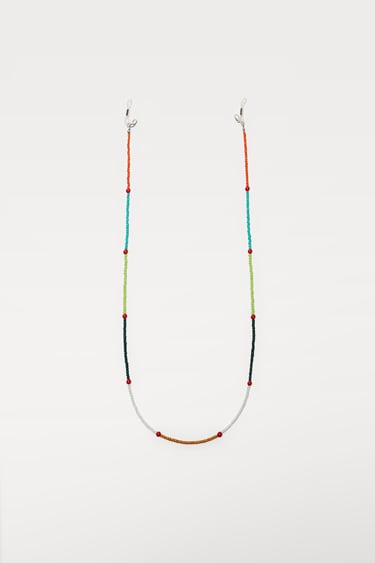 BEADED GLASSES CHAIN NECKLACE