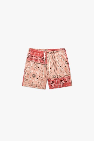 Image 0 of PAISLEY PRINT SWIMMING TRUNKS from Zara
