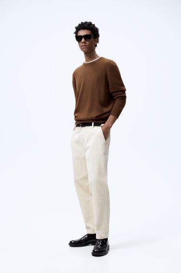 Image 0 of CORDUROY CARROT FIT TROUSERS from Zara