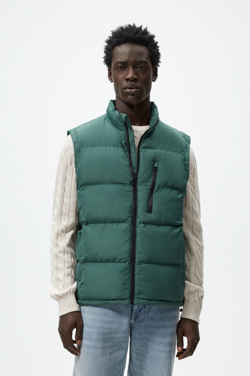 Chaleco verde zara shop