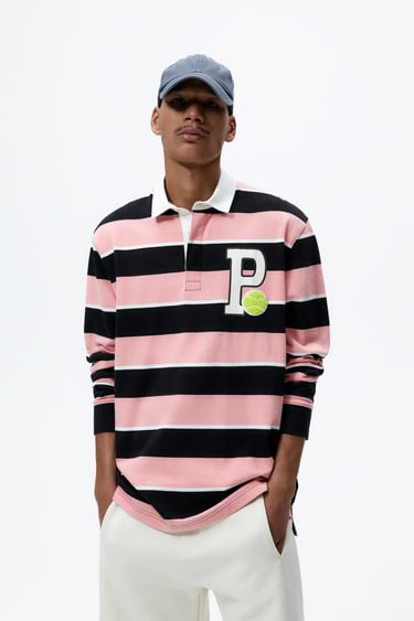 Image 0 of STRIPED POLO SHIRT WITH PATCH from Zara