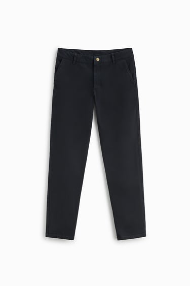 TEXTURED CHINO TROUSERS