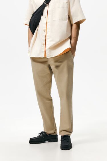 Image 0 of TEXTURED CHINO TROUSERS from Zara