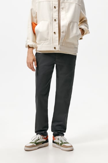 Image 0 of TEXTURED CHINO TROUSERS from Zara