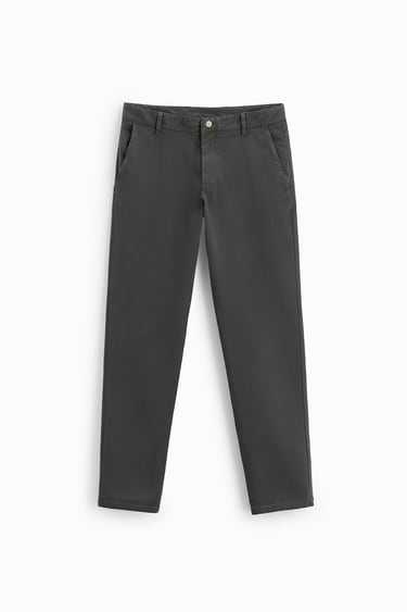 TEXTURED CHINO TROUSERS