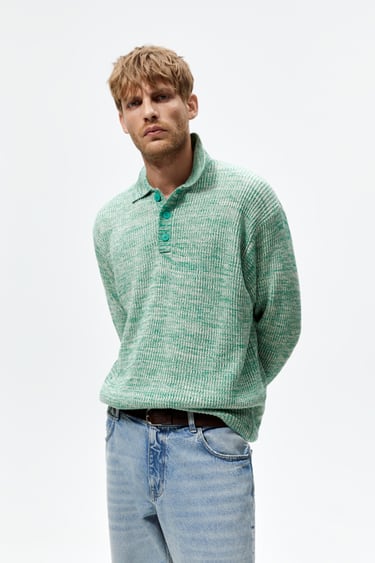 Image 0 of TEXTURED KNIT POLO from Zara