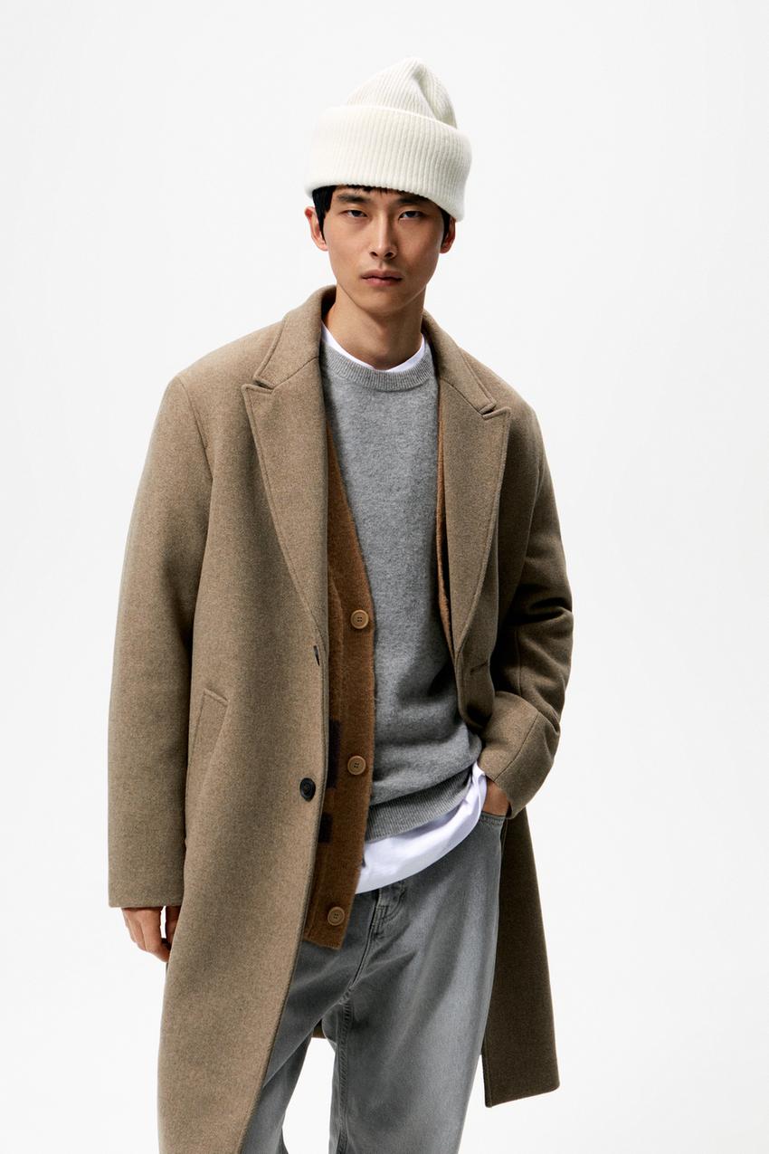 Zara wool blend coat mens Clearance