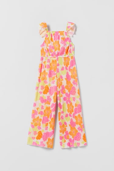 Image 0 of PLEATED FLORAL JUMPSUIT from Zara