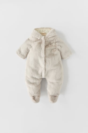Image 0 of FAUX FUR ONE-PIECE SUIT from Zara