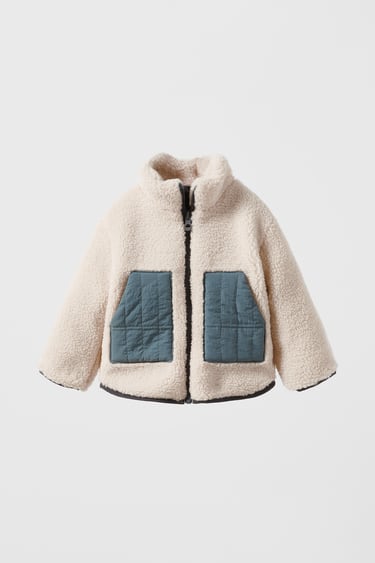 Image 0 of JACKET WITH FAUX SHEARLING from Zara
