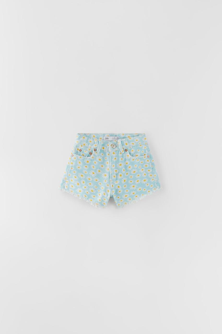 Zara blue flower shorts Outlet