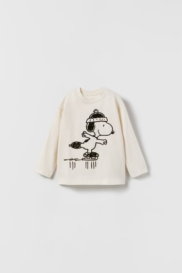 Image 0 of SNOOPY PEANUTS™ FLOCK T-SHIRT from Zara