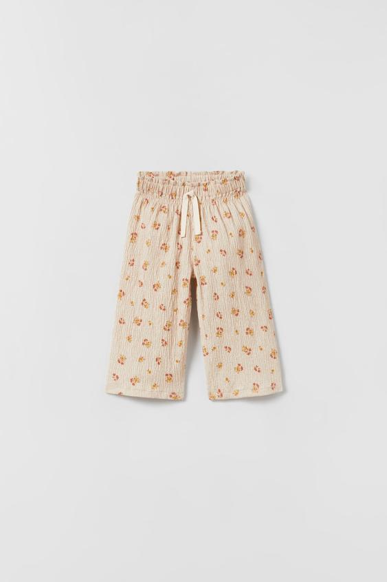 PANTALONI CULOTTE TESTURIZZATI A FIORI - Écru | ZARA Italia / Italy