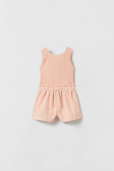 Image 0 of RIBBED JUMPSUIT WITH MATCHING DETAIL from Zara