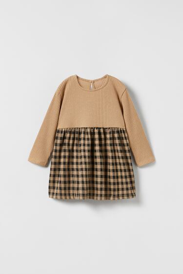 Image 0 of CONTRAST CHECK DRESS from Zara